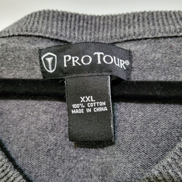 Pro Tour Men's Argyle Sweater Vest, Gray White Purple Blue, Size XXL Cotton Golf - Picture 3 of 6